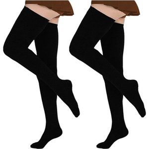 Thigh High Socks for Women - EZFS PLUS Extra Long and Thick Over the Knee Cotton